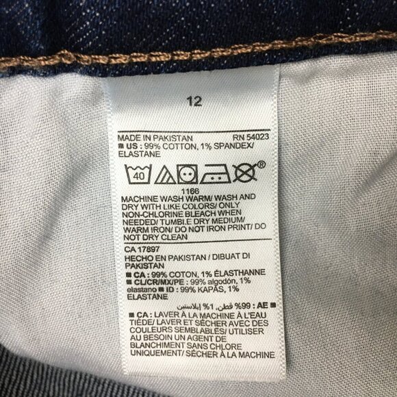 Old Navy Women's Jeans O.G. Straight Leg High Rise Dark Wash size 12 length 28" - Picture 7 of 8